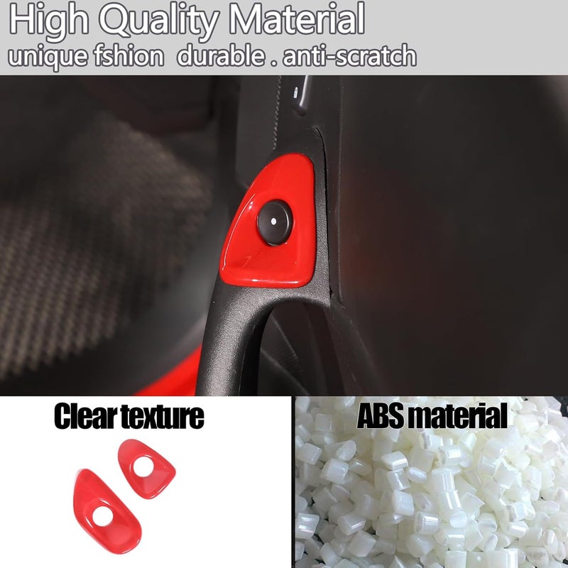 Moittellc Car Door Switch Cover Trim Compatible with Chevy Corvette C6 2005-2013, Interior Door Release Bezel Switch Button Trim Accessories (Sports red) - Image 4